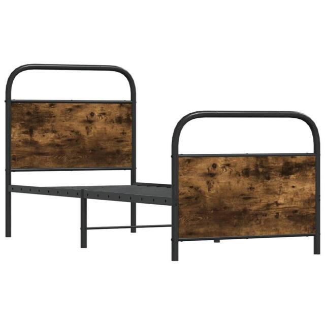 Berkfield Home Elegant Bed Frame Without Mattress 75x190 cm Small Single Smoked in Brown - image 1
