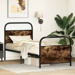 Berkfield Home Elegant Bed Frame Without Mattress 75x190 cm Small Single Smoked in Brown - thumbnail 4