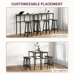 STILVORA Bar Table Set with steel frame in rustic brown - thumbnail 8
