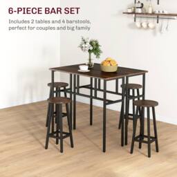 STILVORA Bar Table Set with steel frame in rustic brown - thumbnail 6