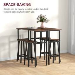 STILVORA Bar Table Set with steel frame in rustic brown - thumbnail 7