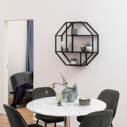 Furniture To Go Seaford Octagonal Metal Wall Shelf in Black - thumbnail 4