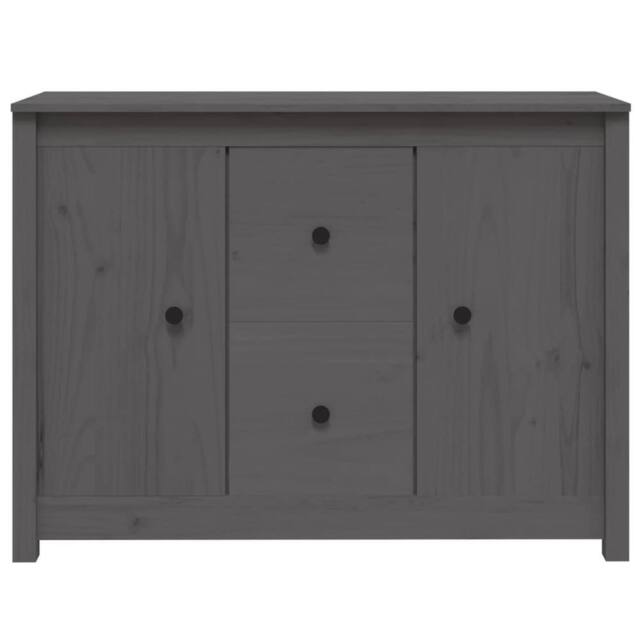 Berkfield Home Sideboard Grey 100x35x74 cm Solid Wood Pine - Size: 100 x 35 x 74 cm - image 1