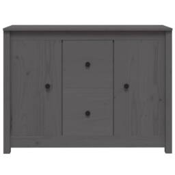 Berkfield Home Sideboard Grey 100x35x74 cm Solid Wood Pine - Size: 100 x 35 x 74 cm