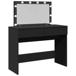 Berkfield Home Dressing Table with LED Black 100x40x120 cm - Size: 100 x 40 x 120 cm