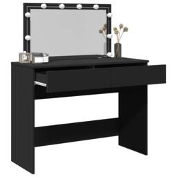 Berkfield Home Dressing Table with LED Black 100x40x120 cm - Size: 100 x 40 x 120 cm - thumbnail 4