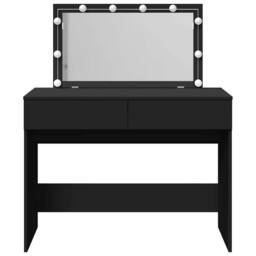 Berkfield Home Dressing Table with LED Black 100x40x120 cm - Size: 100 x 40 x 120 cm - thumbnail 5