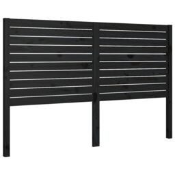 Berkfield Home Bed Headboard Black 126x4x100 cm Solid Wood Pine - Size: 126 x 4 x 100 cm - thumbnail 2