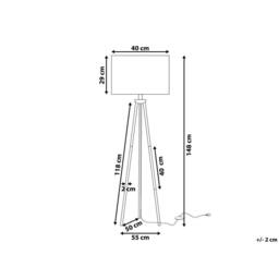 Wyld and Coco Home Gold Tripod Floor Lamp 148 cm White Drum Shade - thumbnail 3