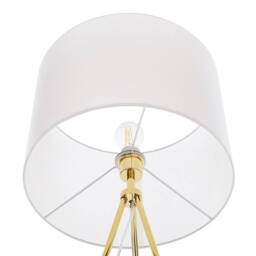 Wyld and Coco Home Gold Tripod Floor Lamp 148 cm White Drum Shade - thumbnail 5