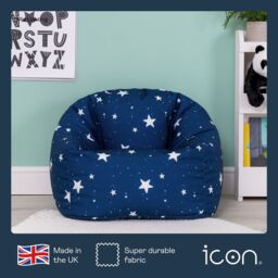 icon Kids Starry Skies Bean Bag Chair Grey Childrens Bean Bags in Navy - thumbnail 4