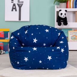 icon Kids Starry Skies Bean Bag Chair Grey Childrens Bean Bags in Navy - thumbnail 2