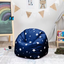 icon Kids Starry Skies Bean Bag Chair Grey Childrens Bean Bags in Navy - thumbnail 1