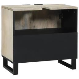 Berkfield Home Sink cabinet with Shelf with Storage with Door Brown, Black 62 x in Brown - thumbnail 5