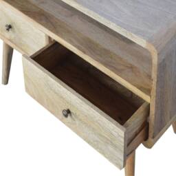 Wyld Haus Urbino Curved Oak Mango Wood Low TV Media Unit 2 Drawers in Brown - thumbnail 6