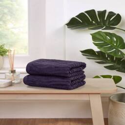 Rapport Home Safari Pure Cotton Face, Hand, Bath Towel & Bath Sheet Set in Purple - thumbnail 1
