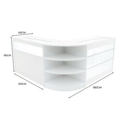 Monstershop Demeter LED Shop Counter Set K1200, B1200 & LM60 - White - thumbnail 3
