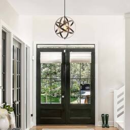 Pheashine Rust 30cm Industrial Ball Chandelier E27 with 1.1m Hanging Wire in Brown - thumbnail 5