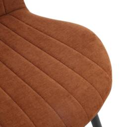 FWStyle Grace Pack Of 4 Chestnut Upholstered Waterfall Clamshell Dining Chairs in Brown - thumbnail 4