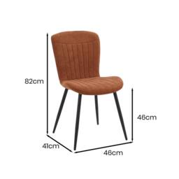 FWStyle Grace Pack Of 4 Chestnut Upholstered Waterfall Clamshell Dining Chairs in Brown - thumbnail 5