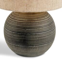 FurnitureboxUK Ripple Grey & Black Textured Ceramic Round Table Lamp - thumbnail 7