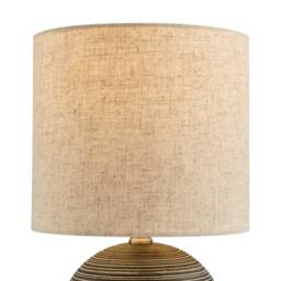 FurnitureboxUK Ripple Grey & Black Textured Ceramic Round Table Lamp - thumbnail 6