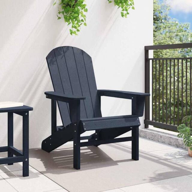 Berkfield Home Traditional Adirondack Chair Navy Blue 74x82x91 cm HDPE - Size: 74 x 82 x 91 cm - image 1