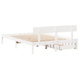 Berkfield Home Bed Frame without Mattress White 120x190 cm Small Double Solid Wood Pine - thumbnail 6