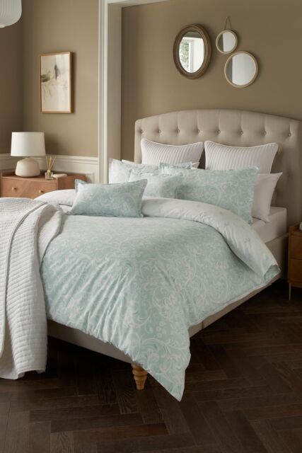 Samantha Faiers Home 'Ophelia' Duck Egg Floral Reversible Polycotton Duvet Cover Set in Duck Egg Blue - Size: King - image 1
