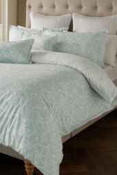 Samantha Faiers Home 'Ophelia' Duck Egg Floral Reversible Polycotton Duvet Cover Set in Duck Egg Blue - Size: King - thumbnail 2