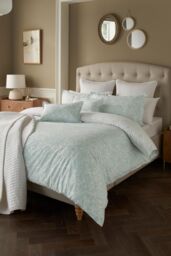 Samantha Faiers Home 'Ophelia' Duck Egg Floral Reversible Polycotton Duvet Cover Set in Duck Egg Blue - Size: King