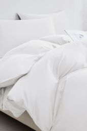 Ezysleep 100% Egyptian Cotton Silver Duvet Cover Set in White - Size: Super King - thumbnail 2