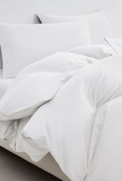 Ezysleep 100% Egyptian Cotton Silver Duvet Cover Set in White - Size: Super King - thumbnail 1
