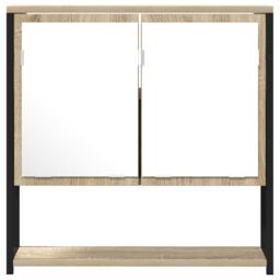 Berkfield Home Bathroom Mirror Cabinet Sonoma Oak 60x16x60 cm Engineered Wood in Brown - Size: 60 x 16 x 60 cm - thumbnail 5