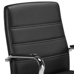 KORVIXA Mid Back PU Leather Office Chairs in Black - Size: 100 cm - thumbnail 3