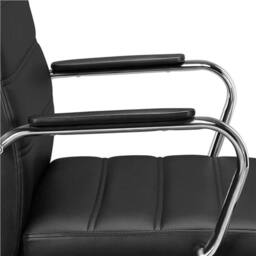 KORVIXA Mid Back PU Leather Office Chairs in Black - Size: 100 cm - thumbnail 5