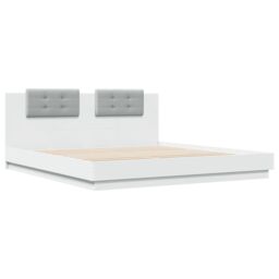 Berkfield Home Bed Frame with LED without Mattress White 180x200 cm Super King - thumbnail 3