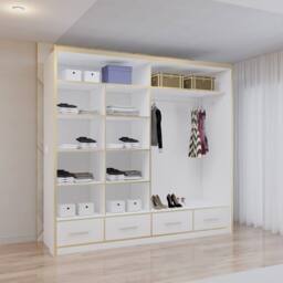 Sliding Wardrobes 4U Modern High Gloss Sliding Wardrobe with LED Light W203 x H220cm in White - thumbnail 3