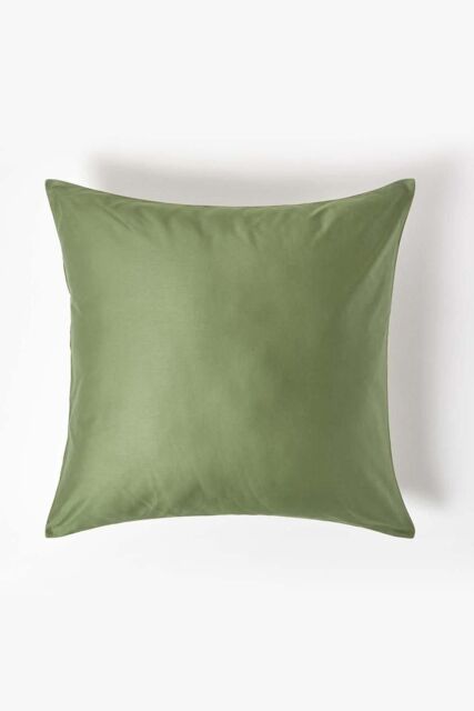 Homescapes Sateen Cotton Continental Pillowcase 400 TC, 80 x 80 cm in Green - image 1