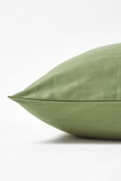 Homescapes Sateen Cotton Continental Pillowcase 400 TC, 80 x 80 cm in Green - thumbnail 2