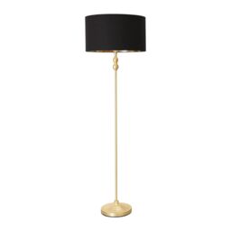 ValueLights Maggie Gold Metal Candlestick Floor Lamp with Black & Metallic Gold Shade - thumbnail 2