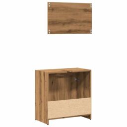 Berkfield Home 2 Piece Bathroom Furniture Set Artisan Oak Engineered Wood in Brown - thumbnail 6