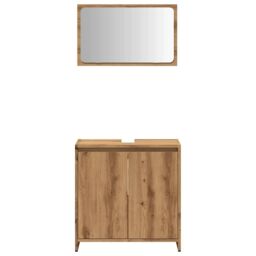 Berkfield Home 2 Piece Bathroom Furniture Set Artisan Oak Engineered Wood in Brown - thumbnail 4