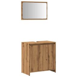 Berkfield Home 2 Piece Bathroom Furniture Set Artisan Oak Engineered Wood in Brown - thumbnail 2