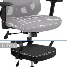 KORVIXA Office Chair Ergonomic Chair in Grey - Size: 0.6m2 - thumbnail 4