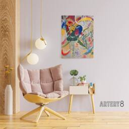 "Artery8 Improvisation 35 Colourful Abstract Kandinsky Canvas Wall Art Print - Size: W12"" x H16""" - thumbnail 3