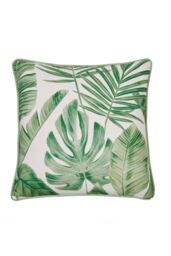 Dreams & Drapes 'Tahiti' Outdoor Water & UV Resistant Garden Filled Bench Cushion in Green - Size: 43 cm x 43 cm - thumbnail 2