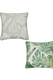 Dreams & Drapes 'Tahiti' Outdoor Water & UV Resistant Garden Filled Bench Cushion in Green - Size: 43 cm x 43 cm - thumbnail 4
