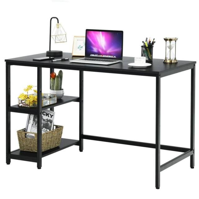 Kelvenix 120x60cm Computer Desk Industrial Writing Table in Black - Size: 0.6m2 - image 1