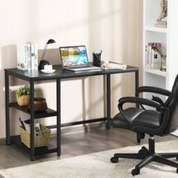 Kelvenix 120x60cm Computer Desk Industrial Writing Table in Black - Size: 0.6m2 - thumbnail 5